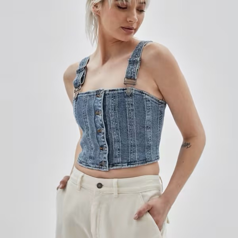 Guess Blue Denim Top